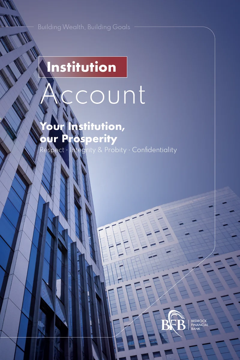 Institution Account — Bedrock Financial Bank
